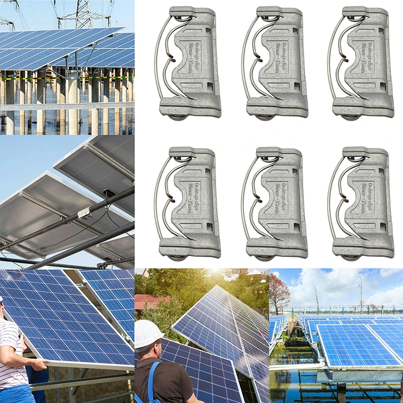 Seamless Installation of Photovoltaic Modules, Zinc Alloy, Mud Clip, Solar Panel Drainage Clip, Universal, 20mm-35mm