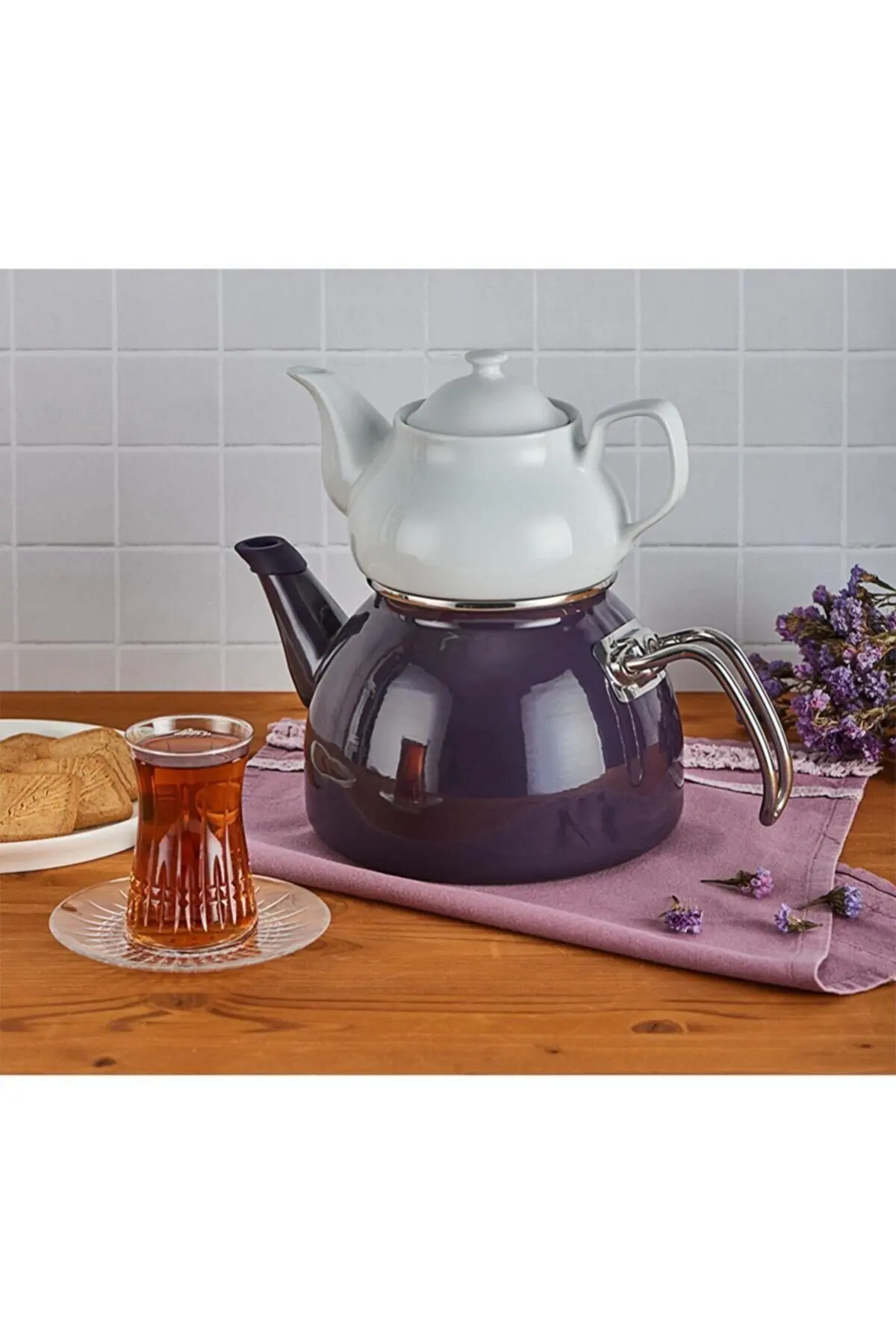 Purple Enamel Set 1teapot Porcelain With Teapot Wholesale Glass Teapot Kettle Turkish Handmade