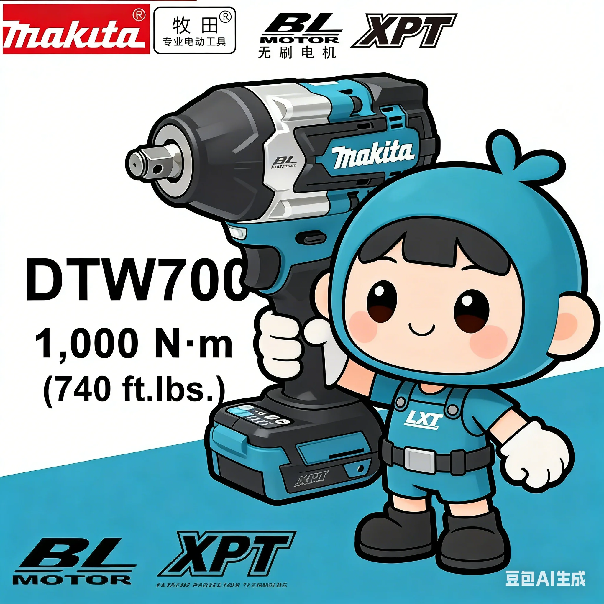 

100% Original Makita Battery DTW700 1000N.M Brushless Electric Impact Wrench 1/2" For Makita 18V Battery