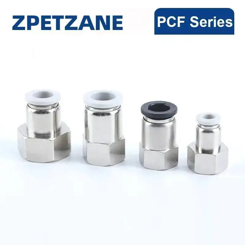 

Pneumatic Components PCF6-01 PCF6-02 PCF8-02 Connectors Female Straight One-Touch Quick Release Fitting