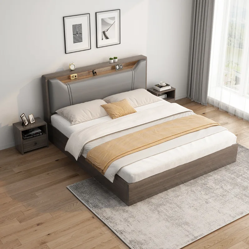 Barrier Accessories Double Bed Decoration Adults Wooden Headboards Double Bed King Luxury Letto Matrimoniale Furniture