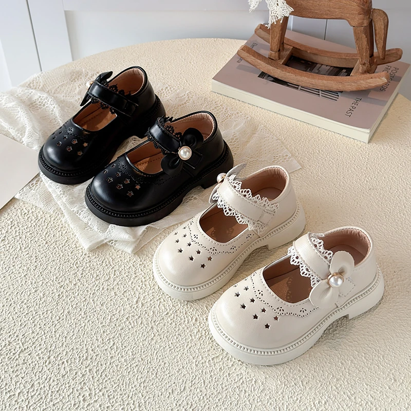 Toddler Girl Princess Flats Sandals Star Cutouts Soft Kids Shoes Shoots Lightweight Flexible Fit Size 21-30 Childrens Shoes
