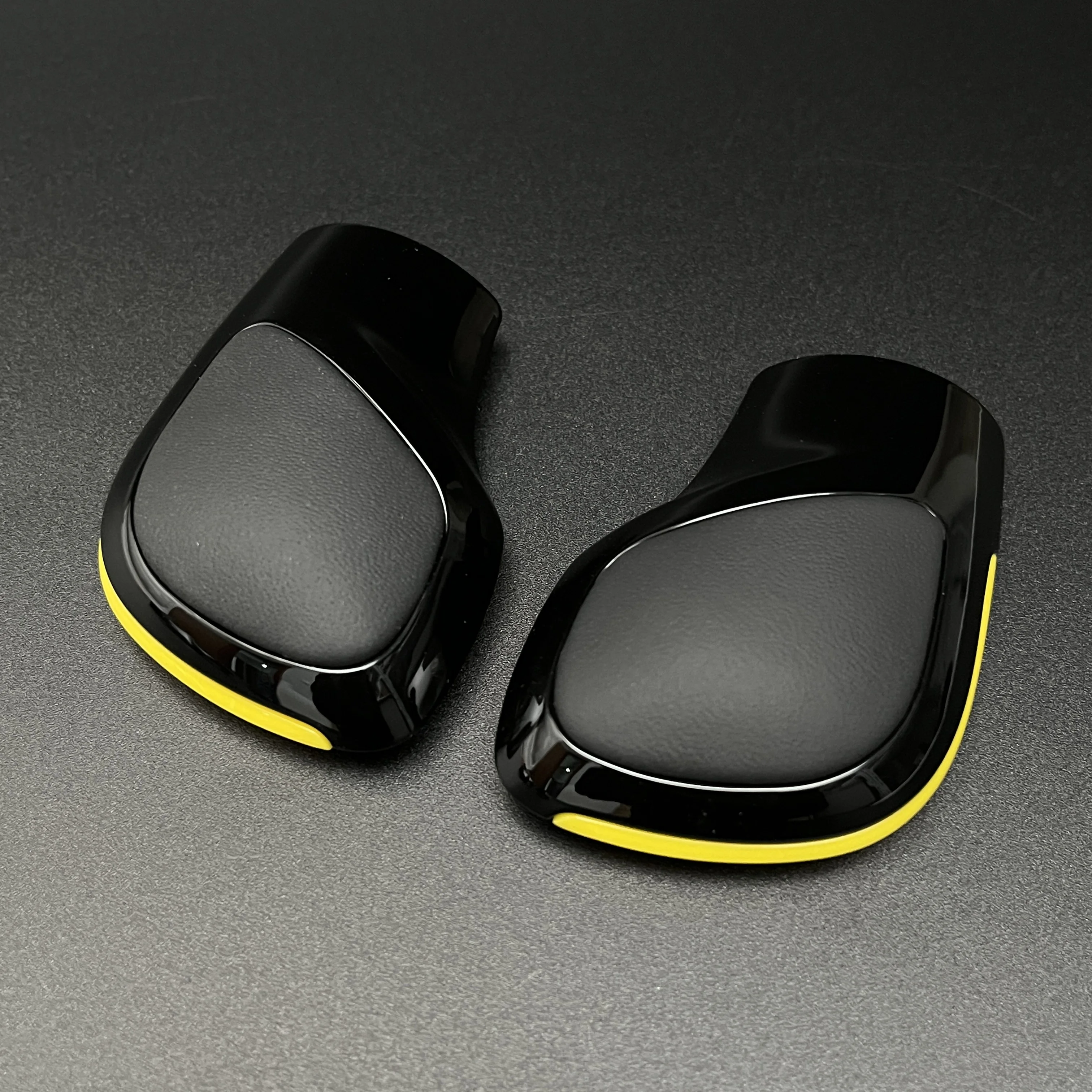 Gelb-Schwarze Chrom-Wildleder-Schaltknauf-Seitenabdeckung mit DSG-Emblem für VW Golf 6 7 R GTI Passat B7 B8 CC R20 Jetta MK6 – Detail 1