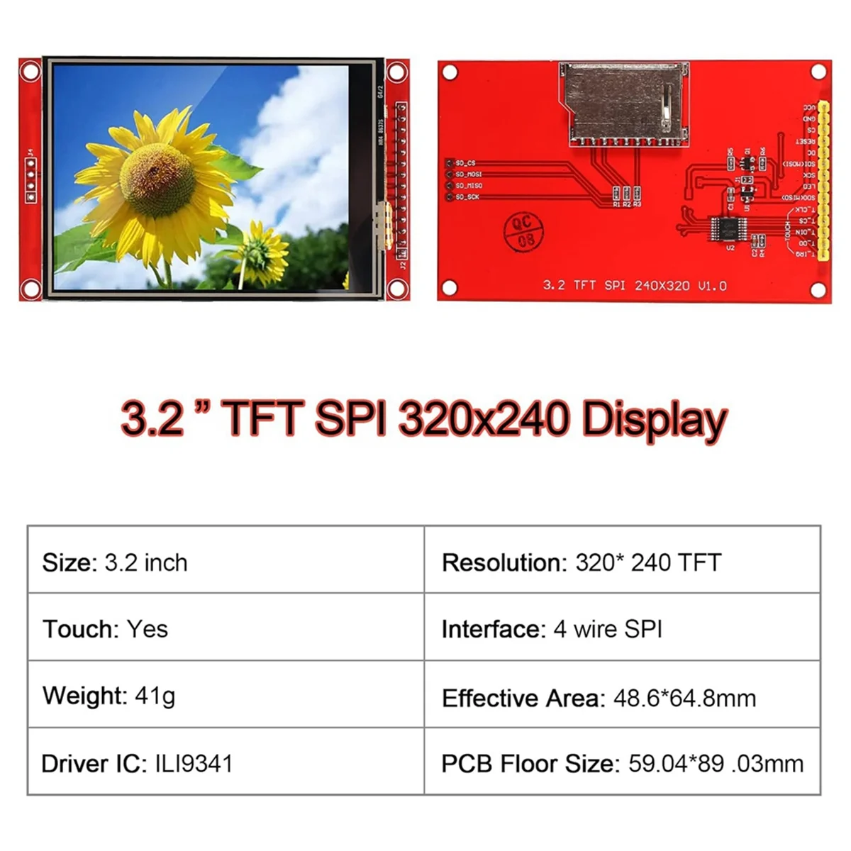 3.2Inch ILI9341 SPI TFT LCD Display Touch Panel 320X240 TFT LCD Touch Screen 5V/3.3V STM32 Display Module with Touch Pen image 3
