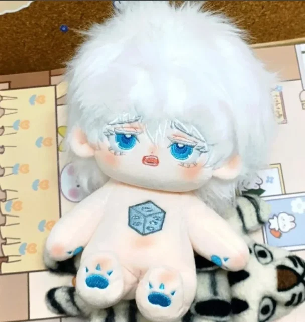 

20CM Jujutsu Kaisen Gojo Satoru Plush Dress Up Cotton Doll Cosplay Clothes with Skeleton Plushie Ears Xmas Gifts Toys for Kids