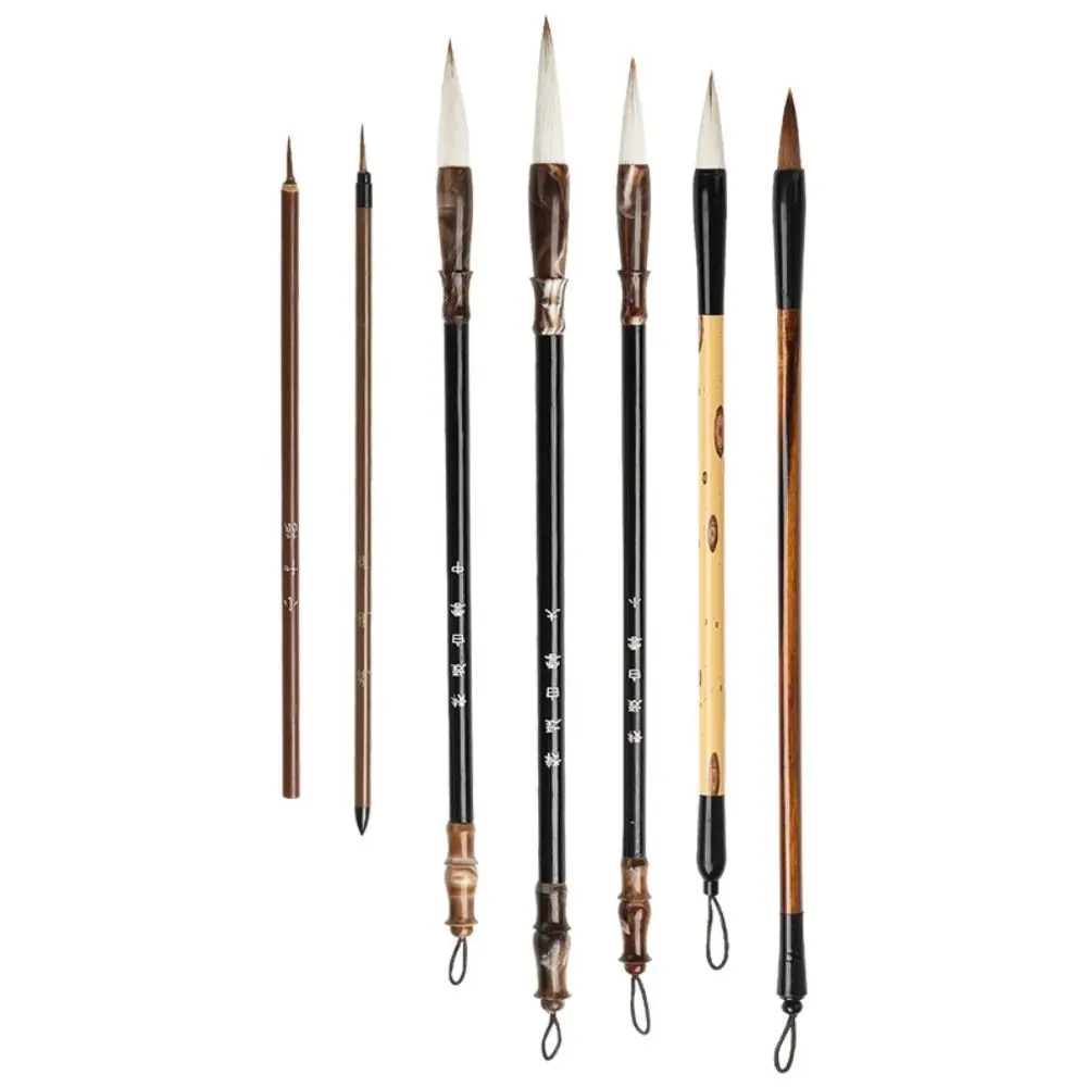 Oil Watercolor Chinese Calligraphy Brush Wolf Hair Oil Painting Scriptures Writing Brush Wood Art Paint Brush Art Supplies