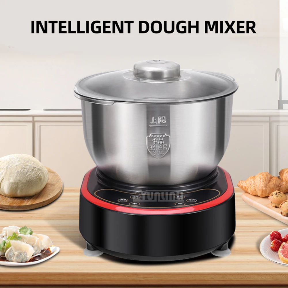 Stainless Steel Food Mixer Intelligent Electric Dough Mixer  Automatic Flour Fermenting Misturador De Massa De Pão