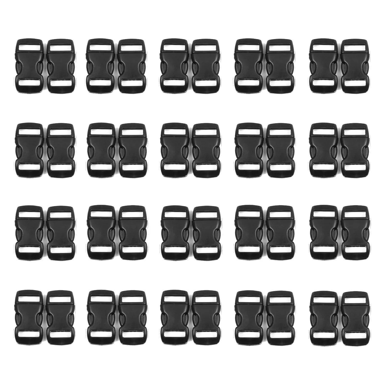 

AZ-100Pieces Curved Side Release Plastic Black Buckles 3/8 10Mm Clasps Replace For Bracelet Backpacks Bags Decor