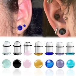 vanku 2PCS Popular Hypoallergenic Pyrex Glass Stretching Kits Ear Gauges Plugs Comfy Expander Stretchers Piercing Body Jewelry
