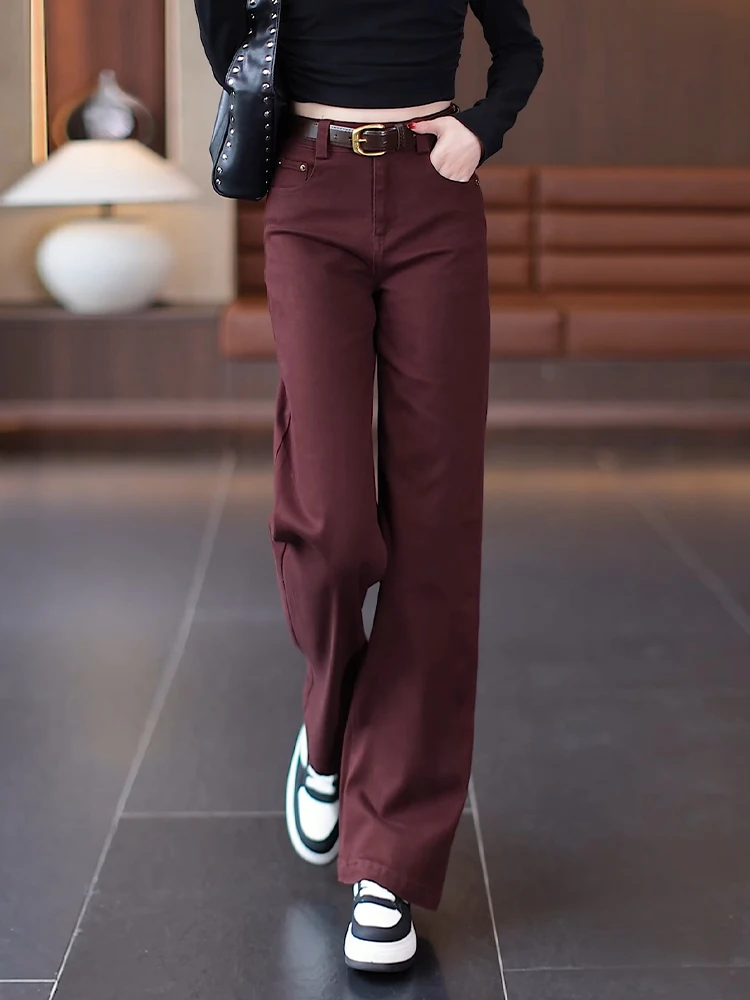 

Ankela High Waist Straight Leg Jeans Women's Spring Autumn Loose Casual Slimming Wide Leg Pants Comfortable Cotton Denim
