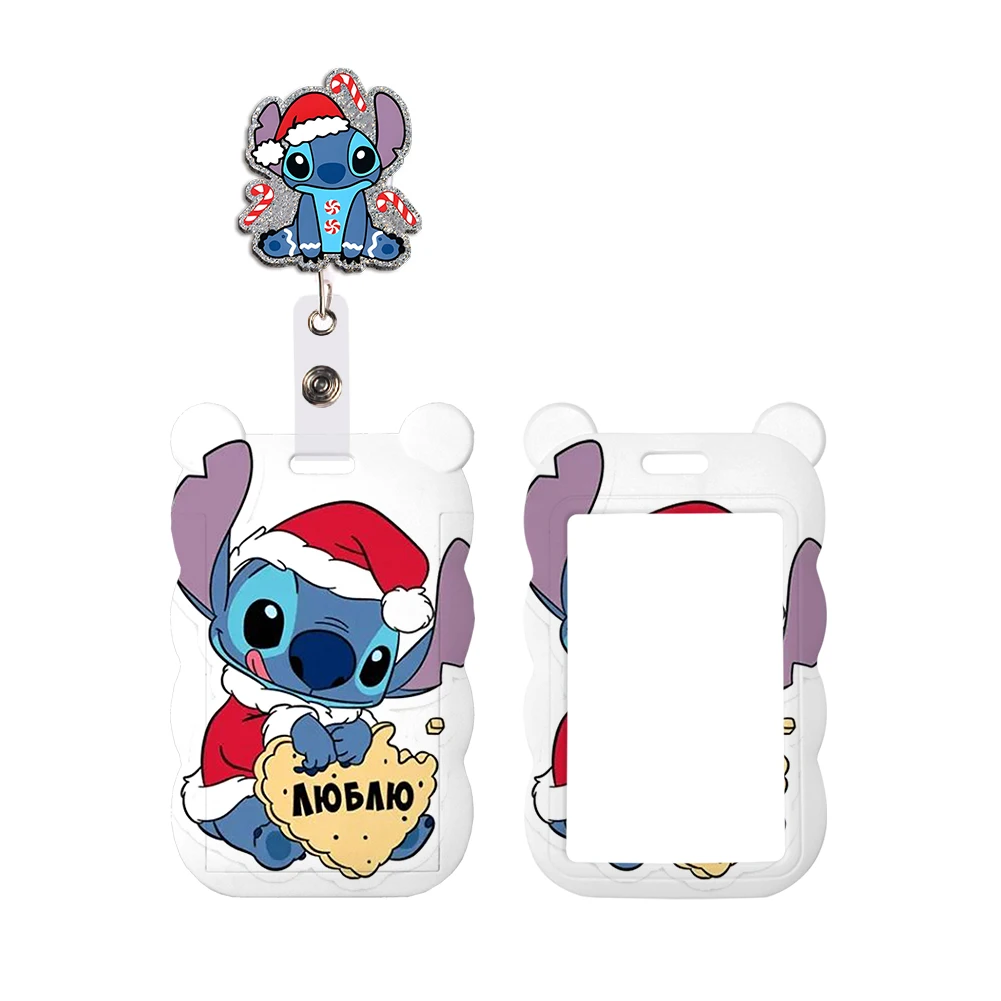 Christmas Stitch Hot Selling Cute Card Badge Holder Id Card Bus Card Holder Reel Clip Lanyards Xmas Gifts Accessories