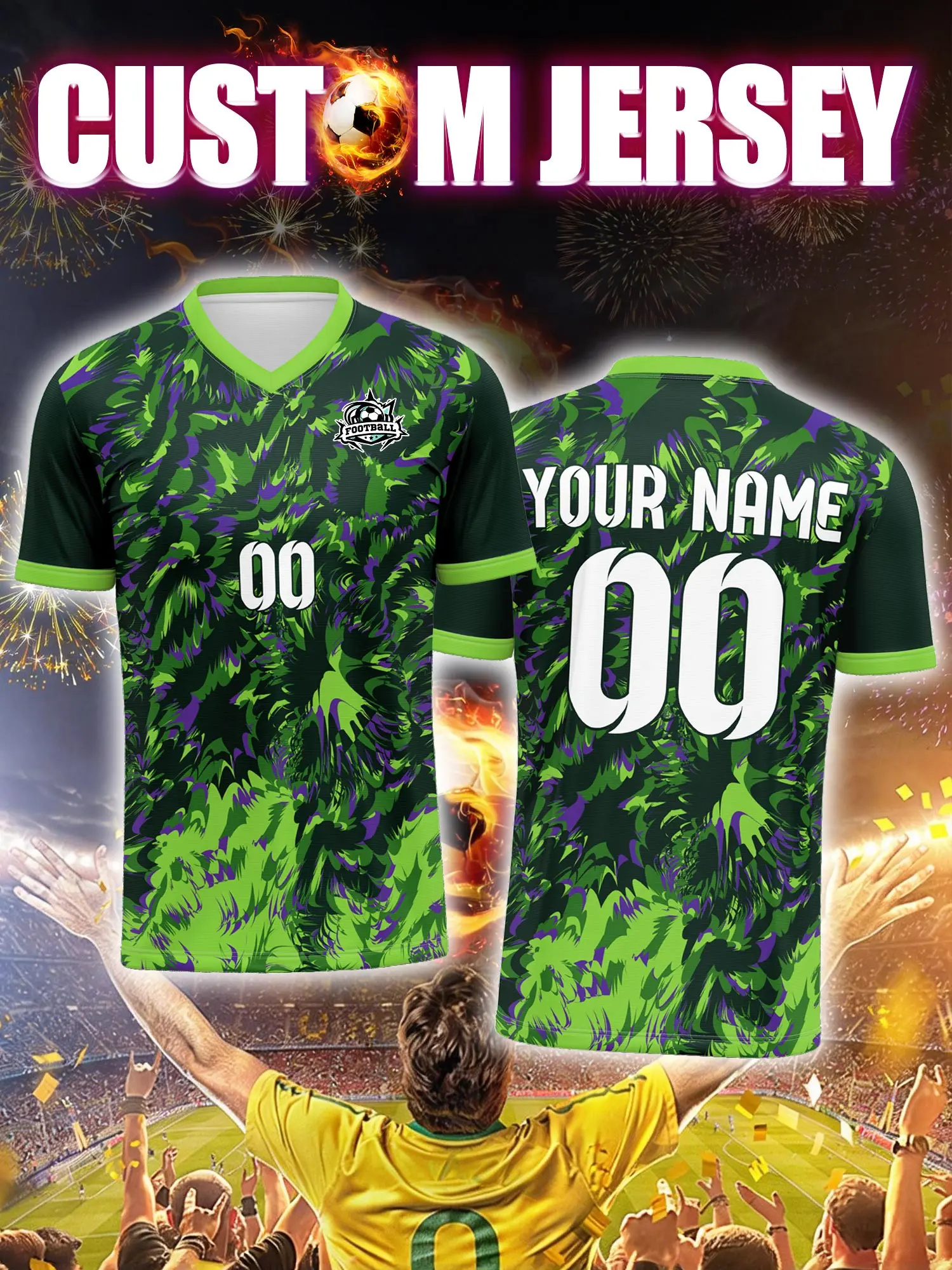 

Футбольная форма на заказ с индивидуальным изображением, номером и именем, специальная экипировка для тренировок и соревнований спортсменов.