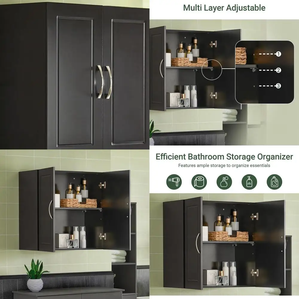 

Компактный настенный шкаф для хранения в ванной или прачечной с полками и органайзером для медикаментов над унитазом