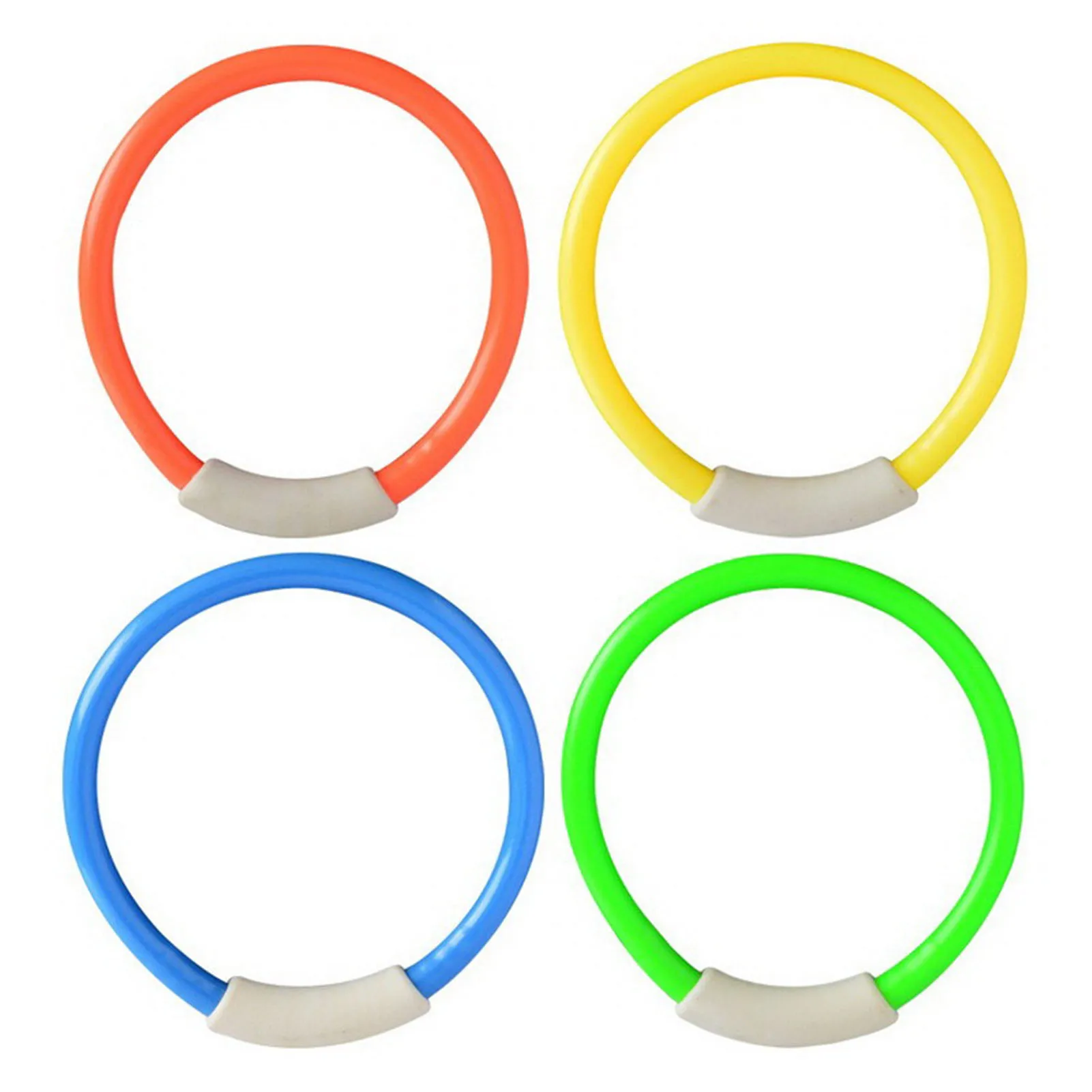 4pcs Diving Ring Set Dive Swimming Pool Rings Game Set Kids Underwater Sport Ring Beach Toy Swimming Rings Sinking Pool Toy Gift