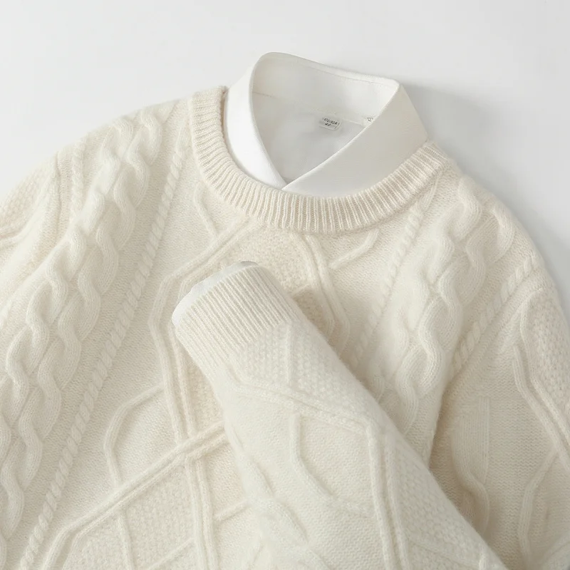 خريف شتاء جديد رداء علوي من الصوف الرجال سميكة البلوز سترة فضفاضة الدافئة طويلة الأكمام قاعدة القميص