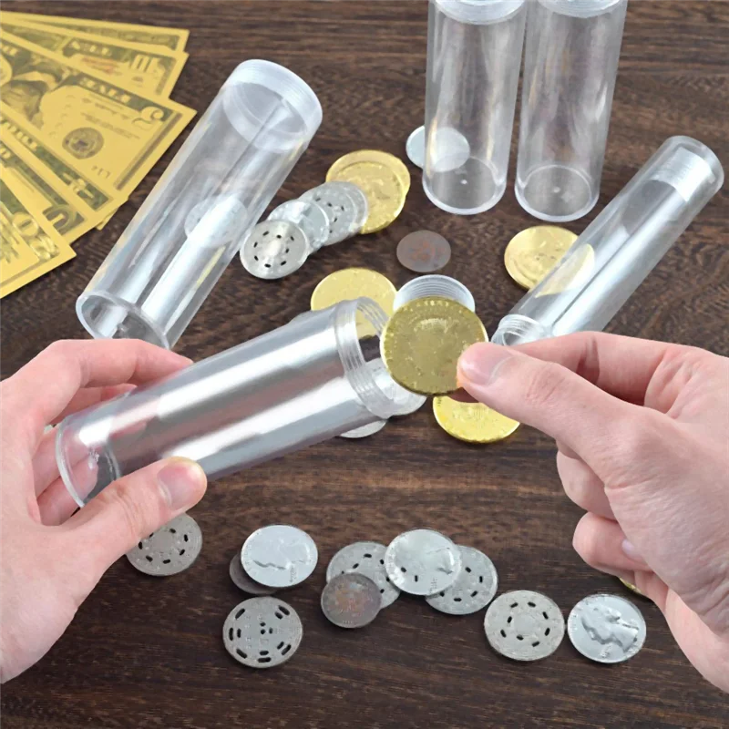 

Coin Storage Tube, Plastic Coin Tube, Commemorative Coin Protection Tube, Whole Roll Loose Coin Tube (30 Pieces)