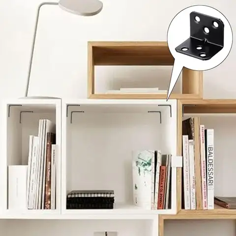 50/10 st. hörnkonsoler i rostfritt stål, skåp, lådor, fönster, trämöbler, 90 graders rätvinkel, fast konsol 12 best sales träkoppling - №6