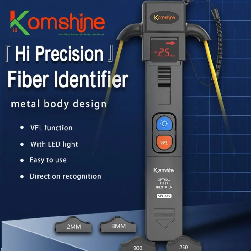 

Optical Fiber Identifier KFI-35V with Visual Fault Locator 4 Chucks 0.25 0.9 2.0 3.0mm Identificador De Fibra óptica