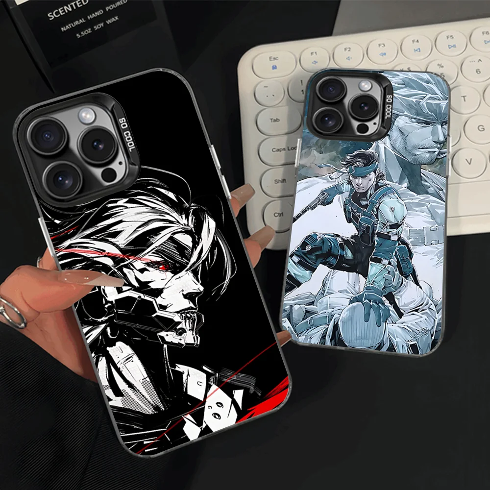 

Metal G-Gear S-Solid Game Phone Case For iPhone 16,15,14,13,12,11,Pro,Max,Plus,Mini,XS,SE Anti Fall Black Matte Hard Bumper