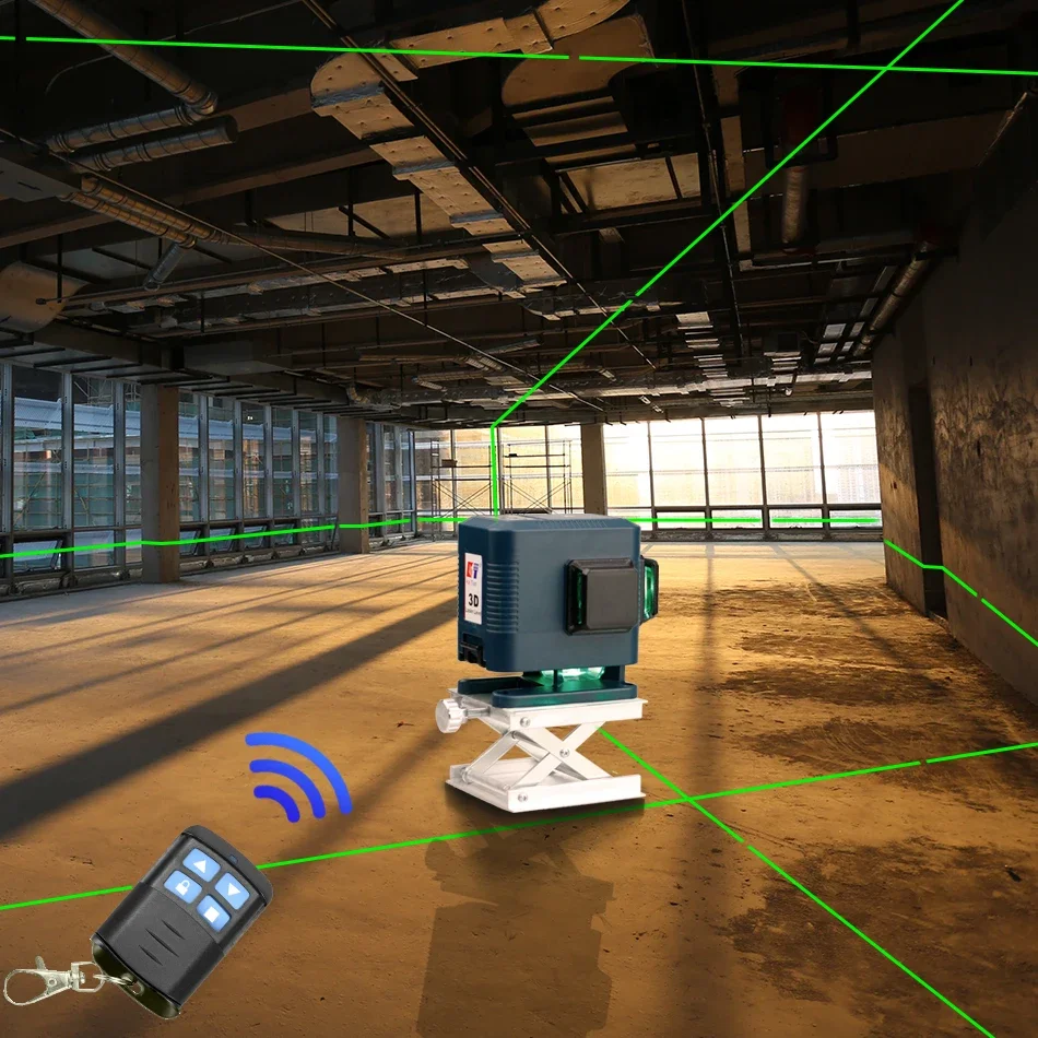 KaiTian Laser Level 3D 12 Lines Self-Leveling with 360 Rotary Base&Lifting Platform and Magnet Bracket Green 3D Laser Line Level