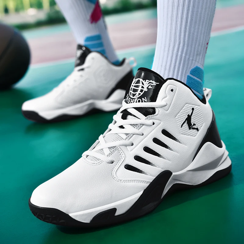 

Hot Sale High Top Basketball Shoes Man Comfortable Cushion Basketball Sneaker Man Breathable Anti-Slip Training Shoes for Men