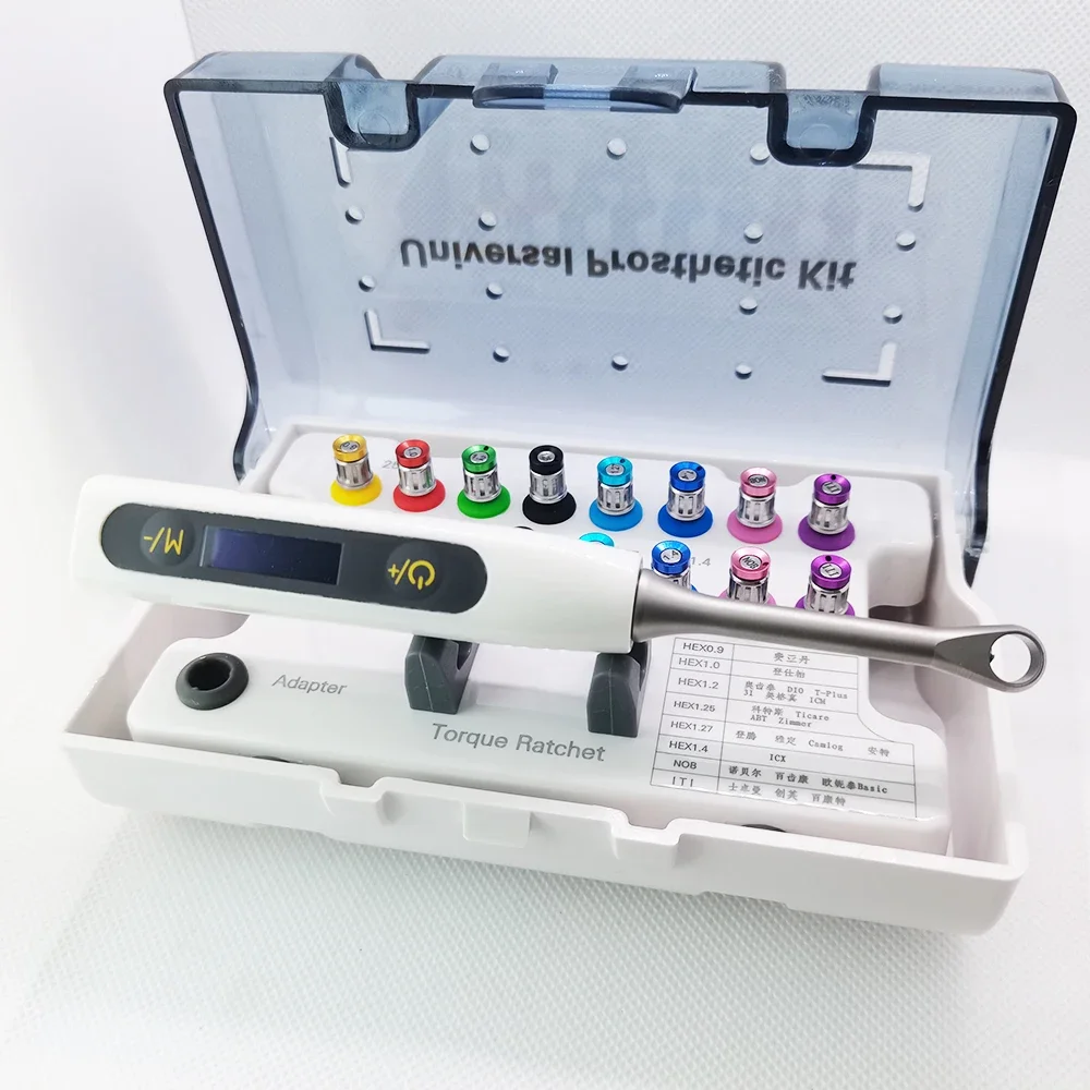 

Dental Universal Implant Torque Wrench Electric Torque Driver Wrench Ratchet with 16Pcs Colorful Screwdriver Repair Tools Kit