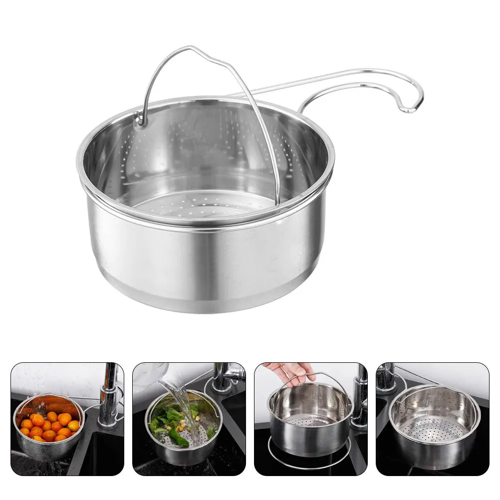 

Multi Function Stainless Steel Strainer Fruit Vegetable Washer Fine Holes Design Quick Drainage Convenient Home Kitchen