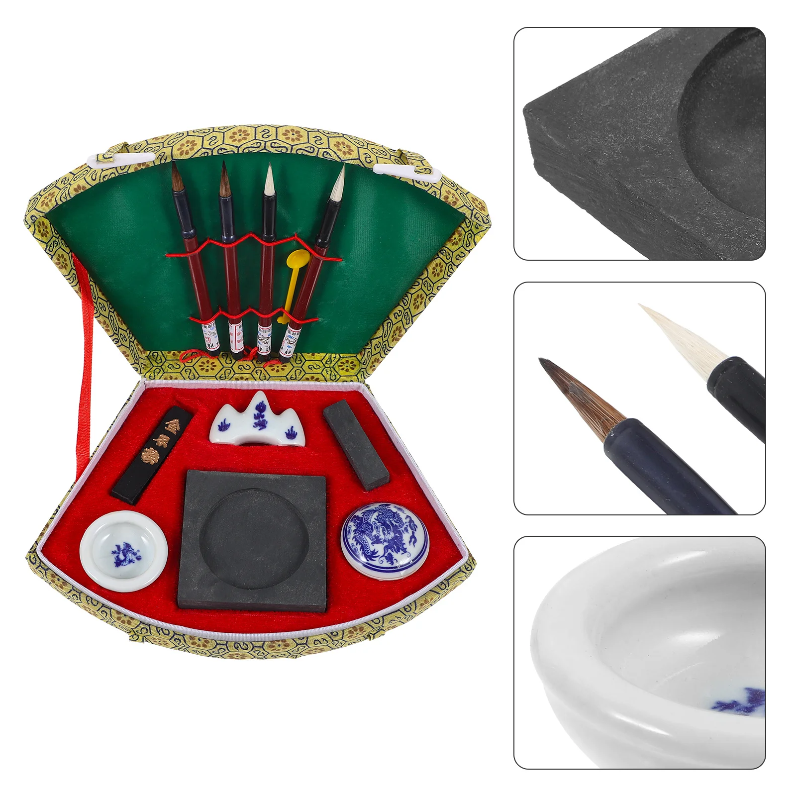 

1Set Chinese Calligraphy Brush Calligraphy Ink Set Watercolor Chinese Painting Kit Easy Use Brush Pen Gift for Students