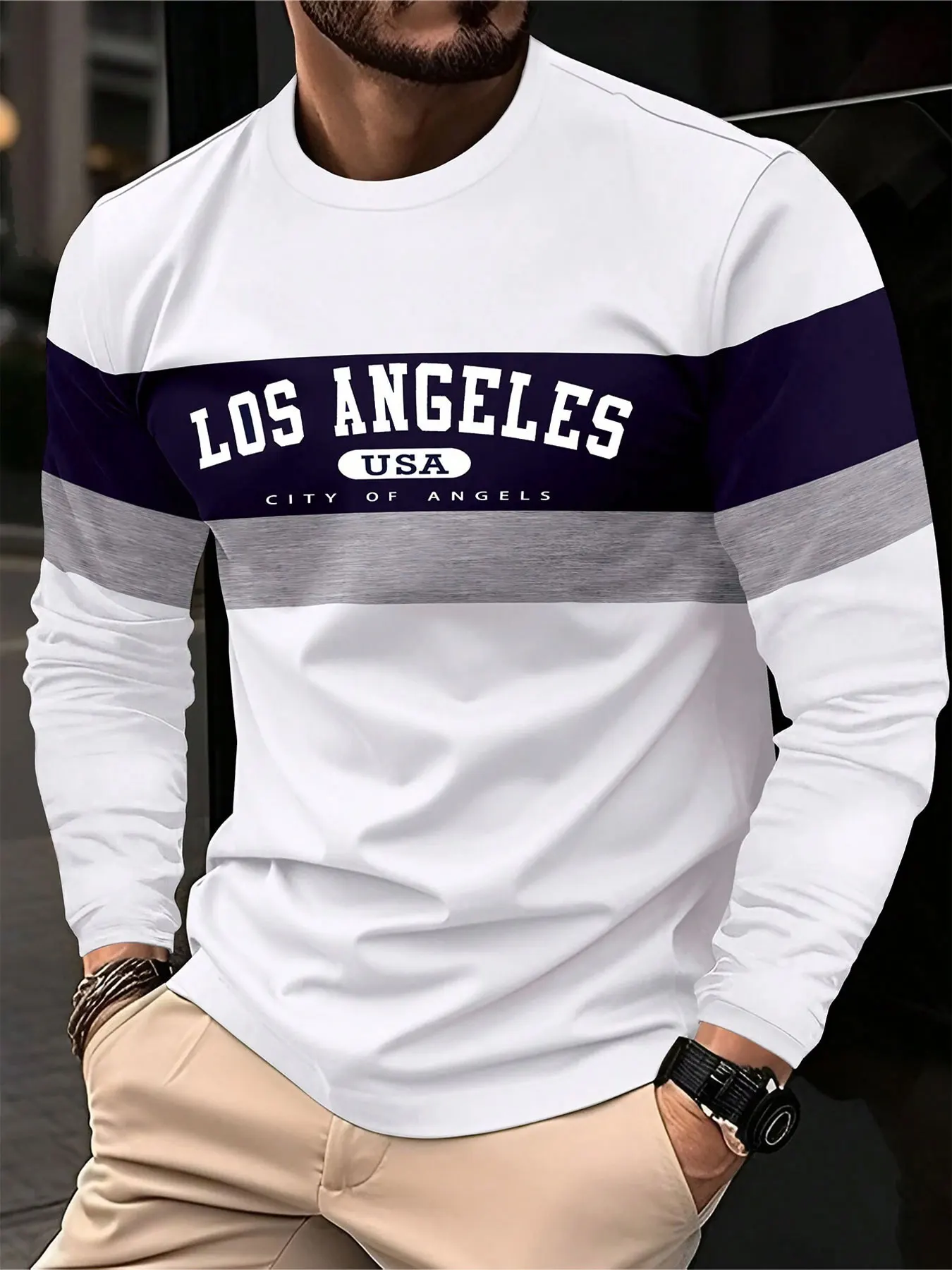 

T Shirt For Men Long Sleeve T-shirts Luxury Letter Print Men's Clothing Full Length Sleeve For Spring And Autumn Undershirts