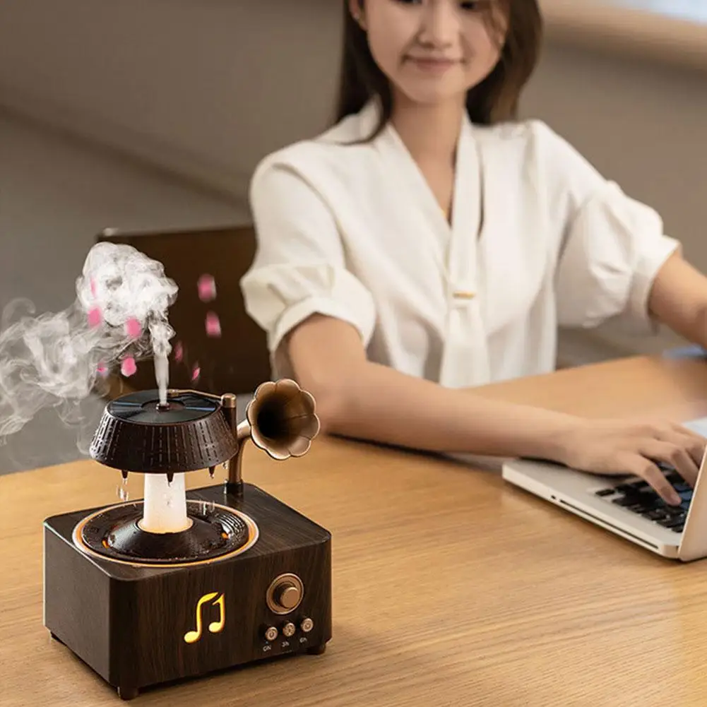 Ретро вращающаяся машина для ароматерапии с каплями дождя, Bluetooth-аудио, многофункциональная домашняя настольная машина для ароматерапии с маслом