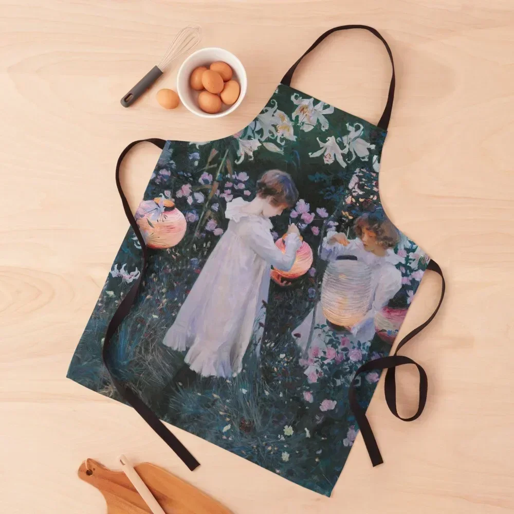 

John Singer Sargent - Carnation, Lily, Lily, Rose Apron Hairdressing Smock for hairdressing Woman Kitchens Apron