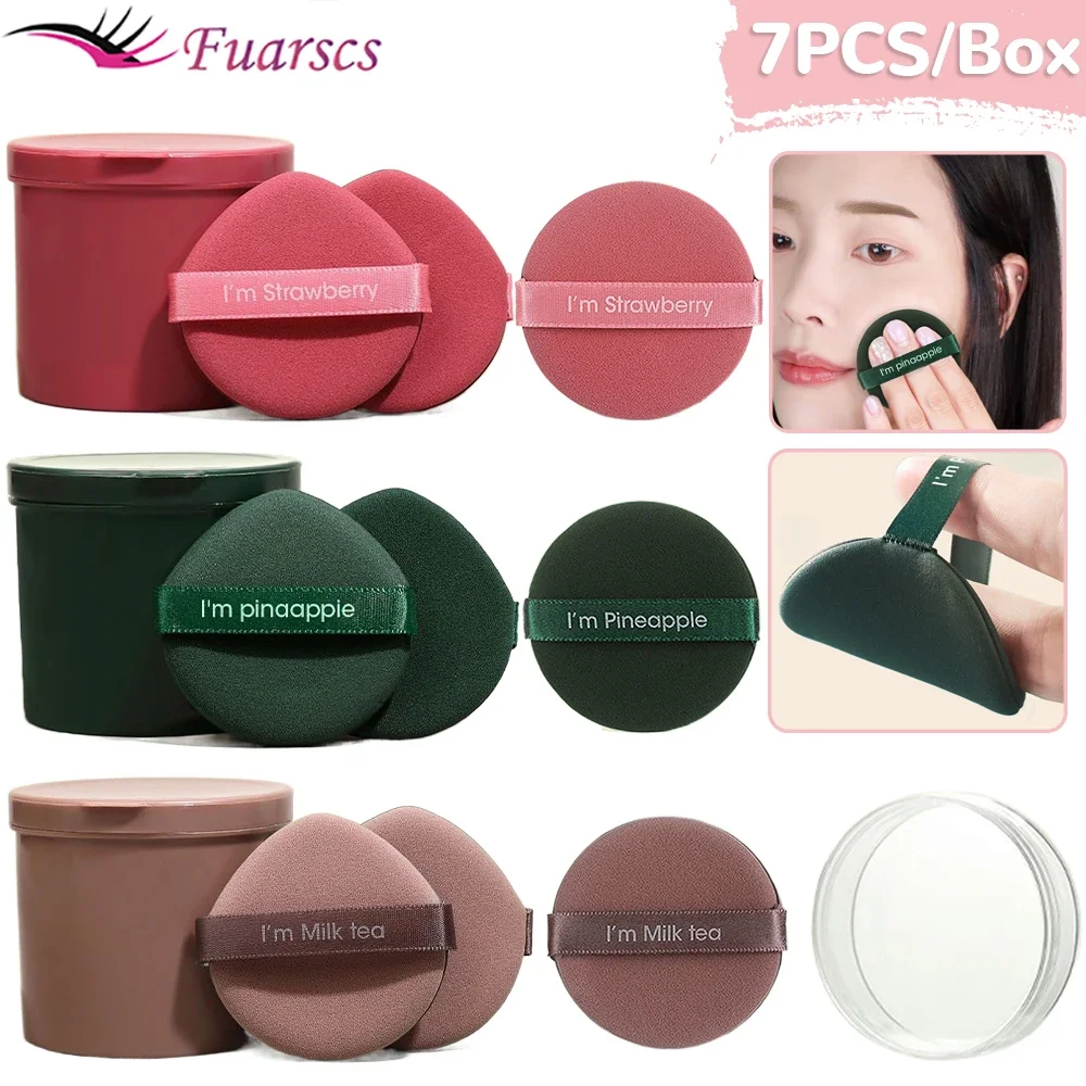 7PCS Cosmetic Powder Puff Blender Set Women Mini Face Makeup Sponge Soft Beauty Double Side Make Up Tools Dry and Wet Use