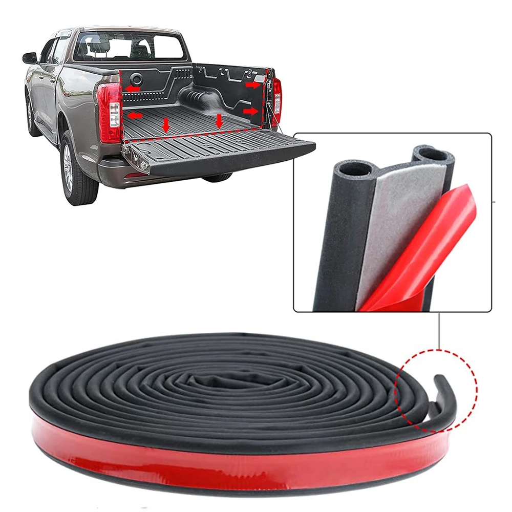 6/7M Rubber Weather Seal For Pickups Truck Cap Auto Weather Stripping Double-Bulb Tailgate Seal Tonneau Cover Car Accessories