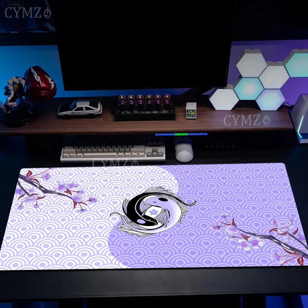 Ukiyo-e koi и вишневый коврик для мыши, настольный коврик, резиновый противоскользящий, прочные настольные аксессуары, подходящие для офиса и игр