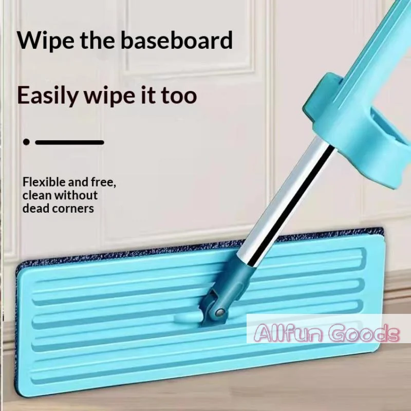 Flat Floor Mop Squeeze Mop Hand Free Wringing Floor Cleaning Mop Microfiber Pads Lazy Mop Wet Or Dry Usage Home Cleaning Tool