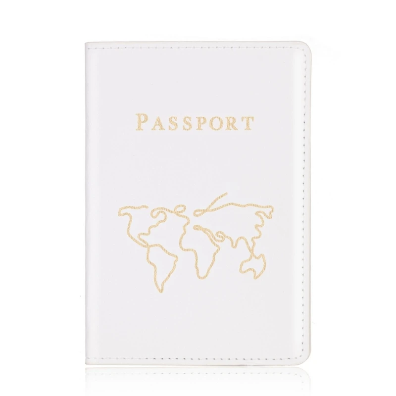 PU Passport Holder with Map Hot Stamping Fashion Wedding Gift for Lover Couple