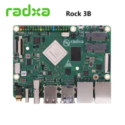 RADXA ROCK 3B Quad core Cortex‑A55 (ARM v8) 64‑bit SoC @ 2.0GHz An Pico-ITX form factor SBC Development Board