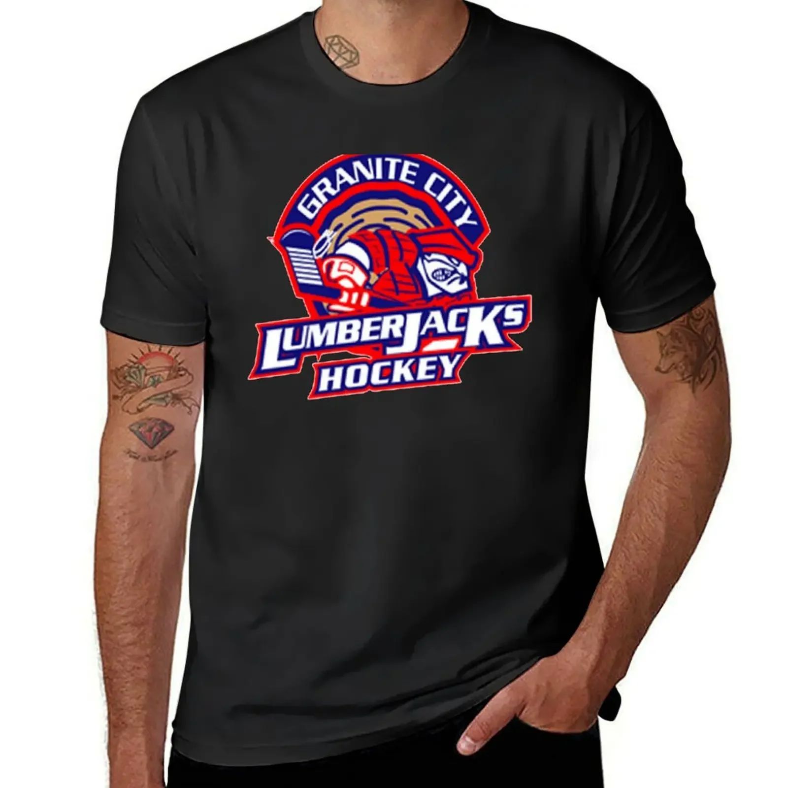 Granite City Lumberjacks Hockey T-Shirt vintage graphic tee Short sleeve tee new edition mens clothes