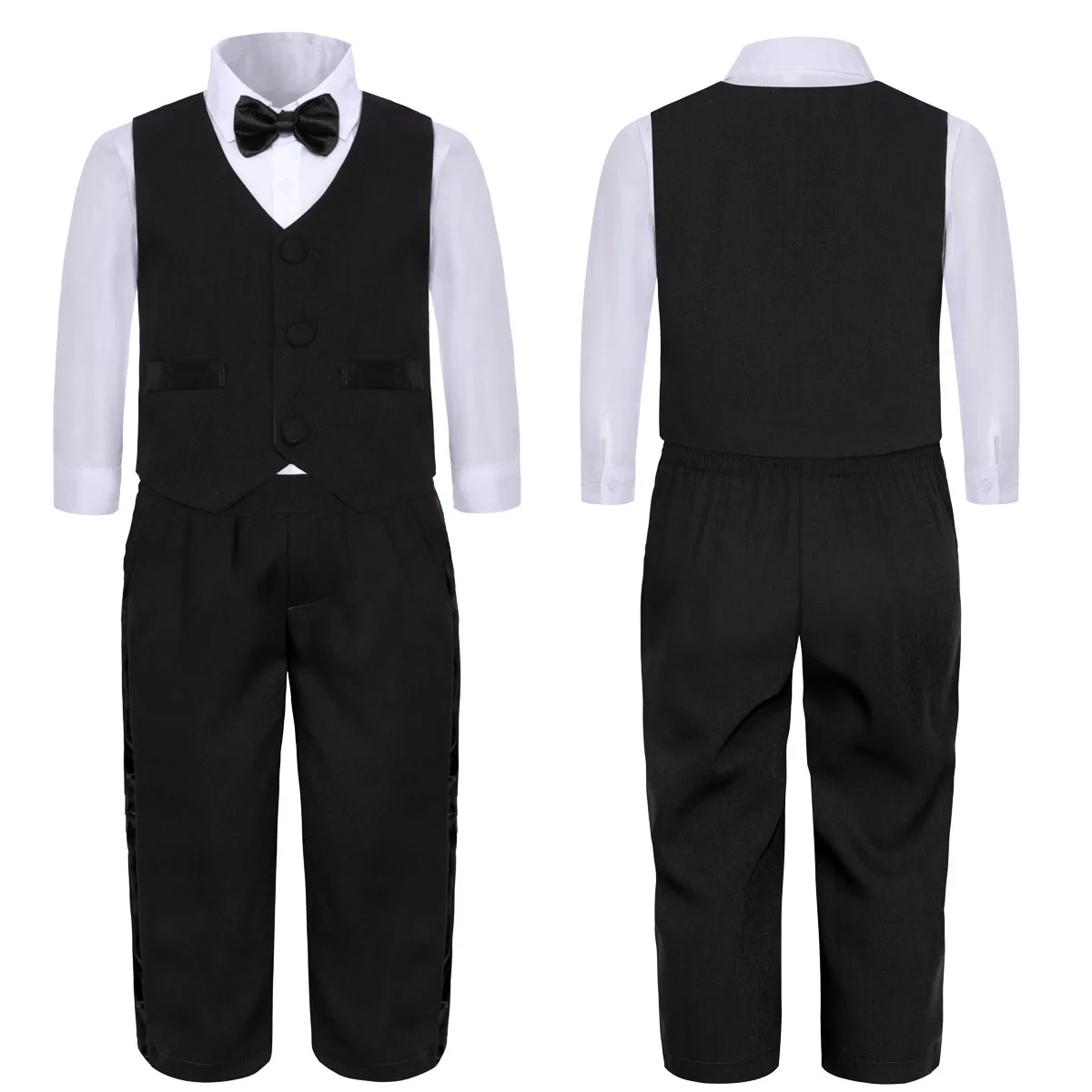 Baby Boys Formal Clothing Sets Christening Suit Infant Wedding Birthday Tuxedo No Tail Party Outfits Boy Church 5 Pcs Set