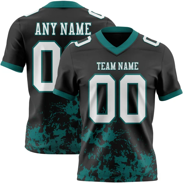 Custom Graffiti Style American Football Jersey Personalized Diy Team Name Number V Neck Breathable Sport Uniform For Men Women view 5