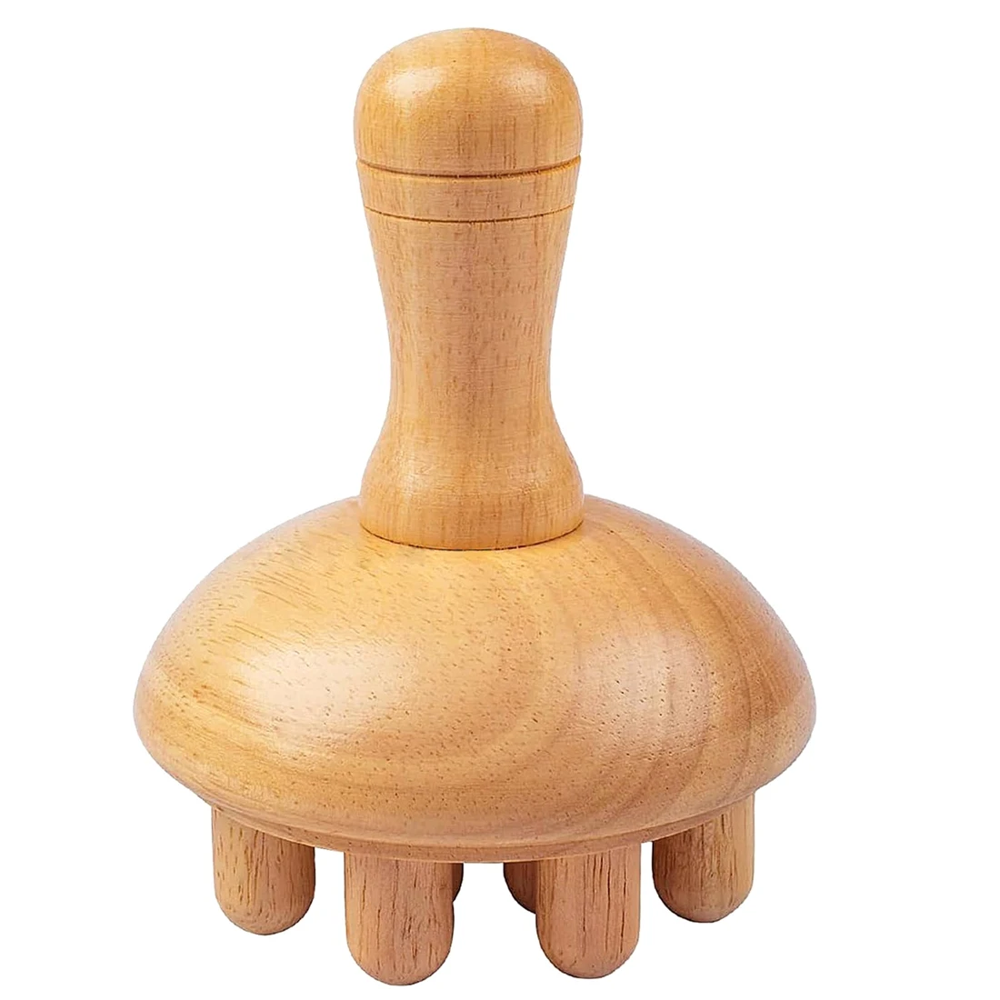 【FITTING】Wooden Mushroom Massager Manual Massage Tool, For Full Body Muscle Tension Relief Local Fat Gua Sha Wood Massage Tools