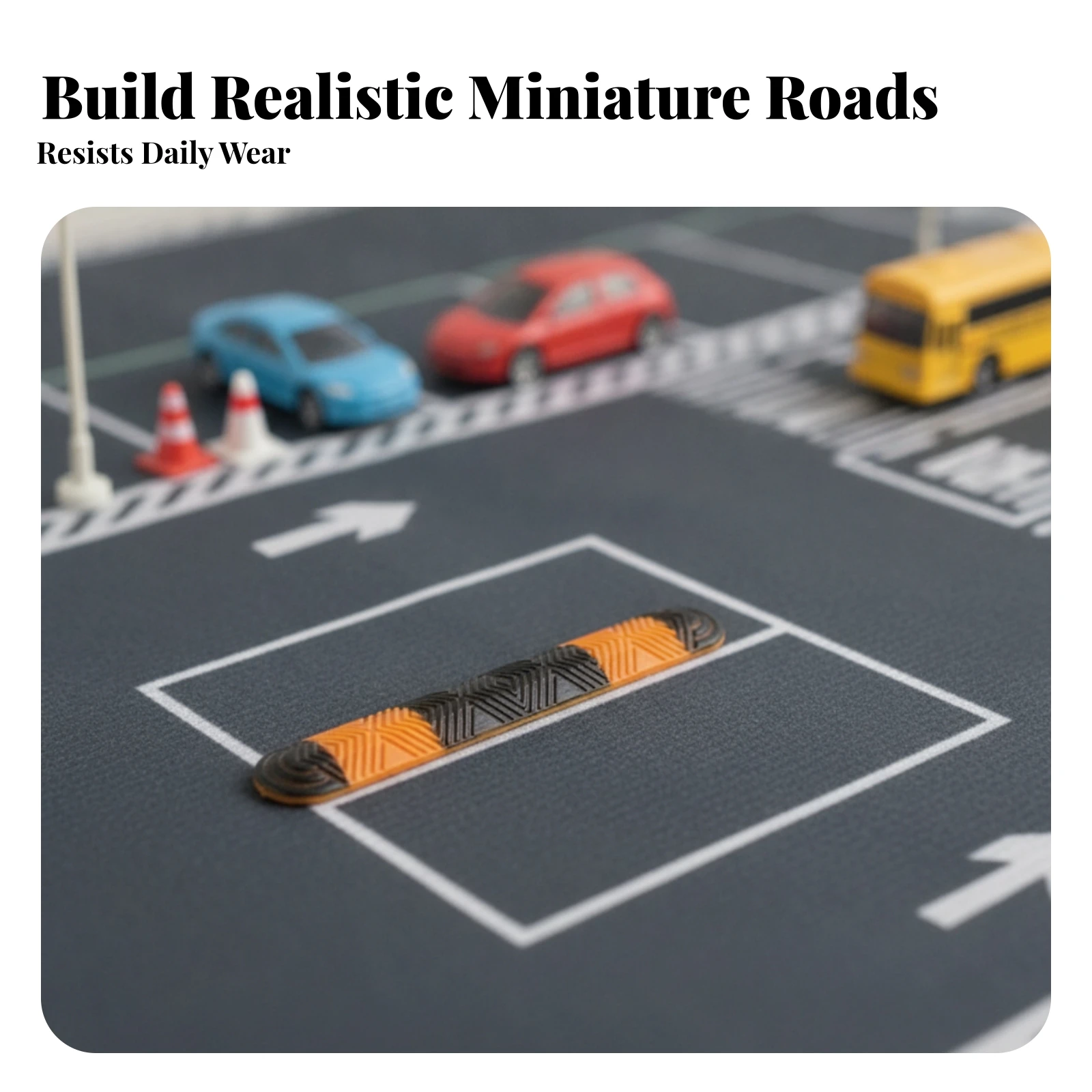 10 Pieces Miniature Traffic Accessory Lightweight Plastic Model Speed Bump for Diorama Builders, Dioramas, Hobby Displays