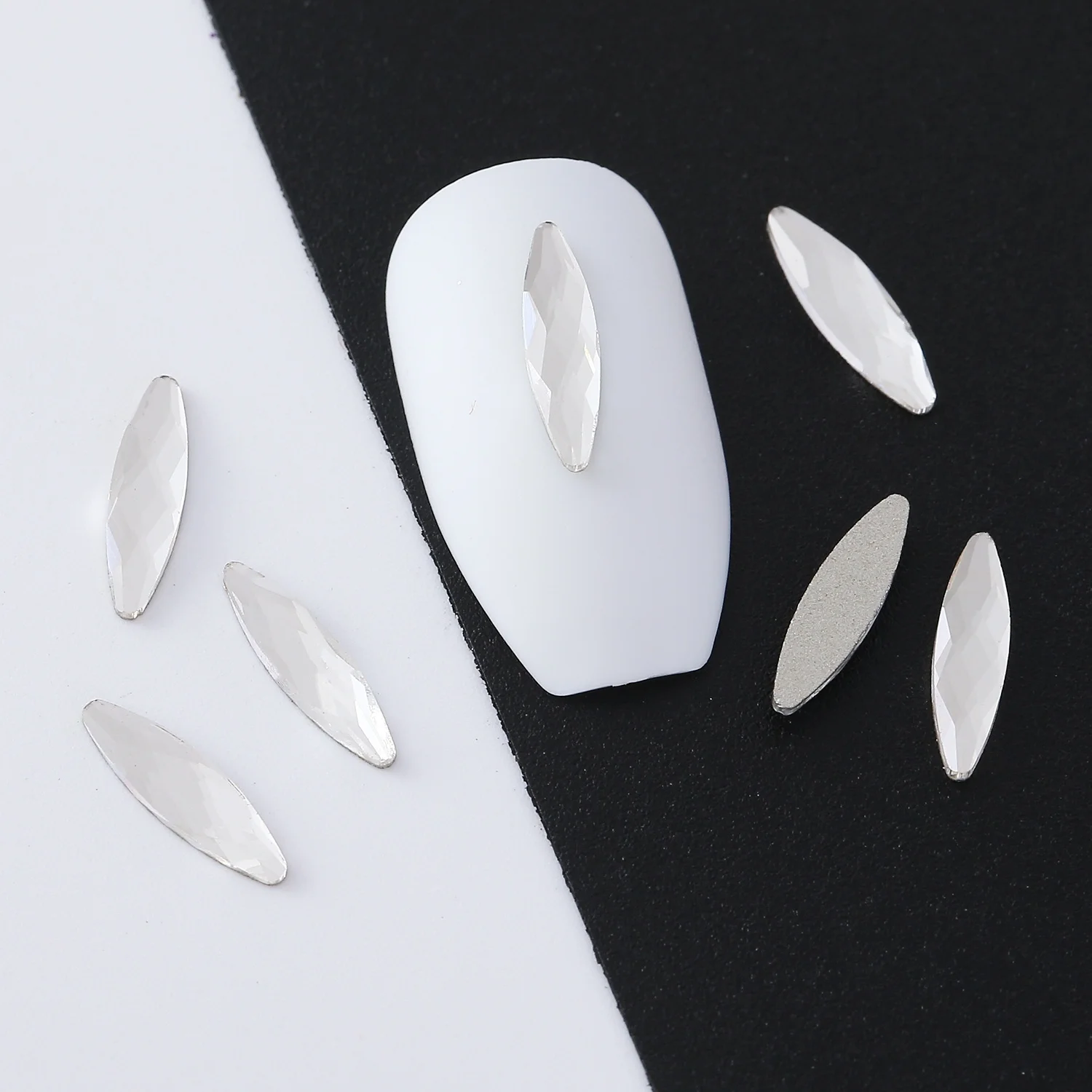 wholesale Horse eye AB 3*11mm DIY Flat Back Nail Rhinestone  Special Shaped Crystals Art Stones 3D Personalized Decoration