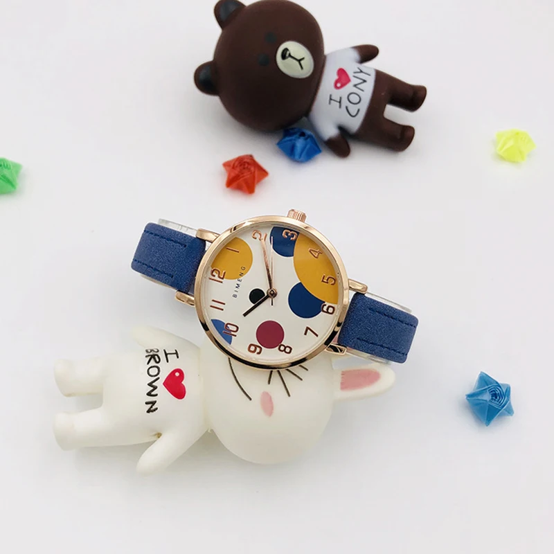 UTHAI CQ101 Повседневные и модные детские часы, водонепроницаемые, милые, простые кварцевые часы, подарочные часы в стиле ретро для женщин