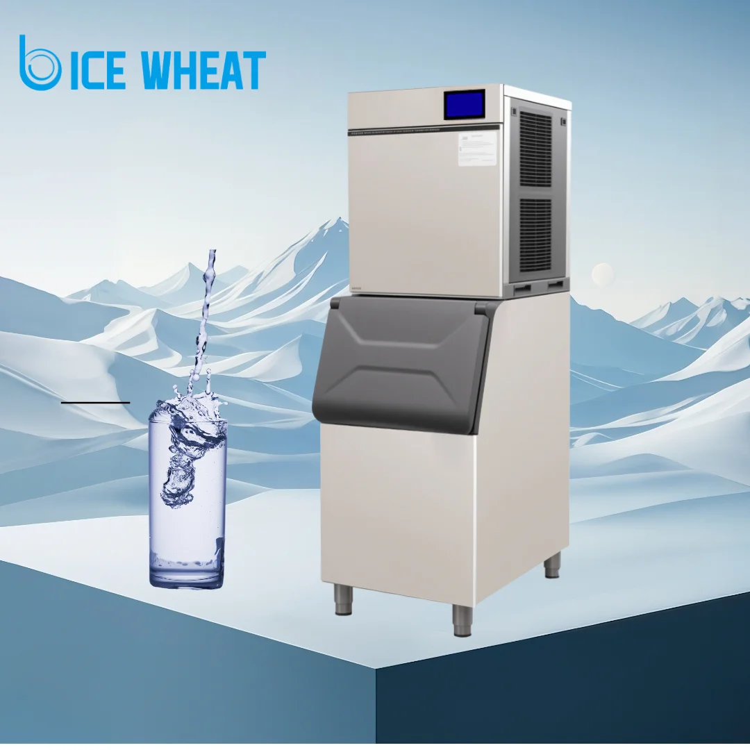 ضمان تجاري لمدة سنة واحدة 250 كجم/24 ساعة صانعة ثلج مبرد بالهواء مكعب ثلج للمطاعم