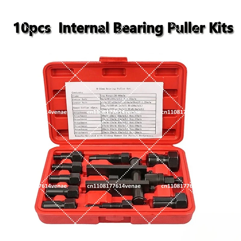 10pcs Motorcycle Two-Jaw Bearing Puller Kit Removal Tool Extractor Set with Storage Box