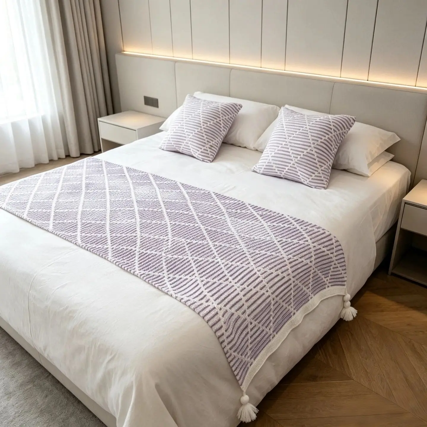 Luxury Decorative Throw Blanket, Bed Runner for Hotel, Homestay, Showroom & Sales Office, Multi-use Bed Scarf & Sofa Throw