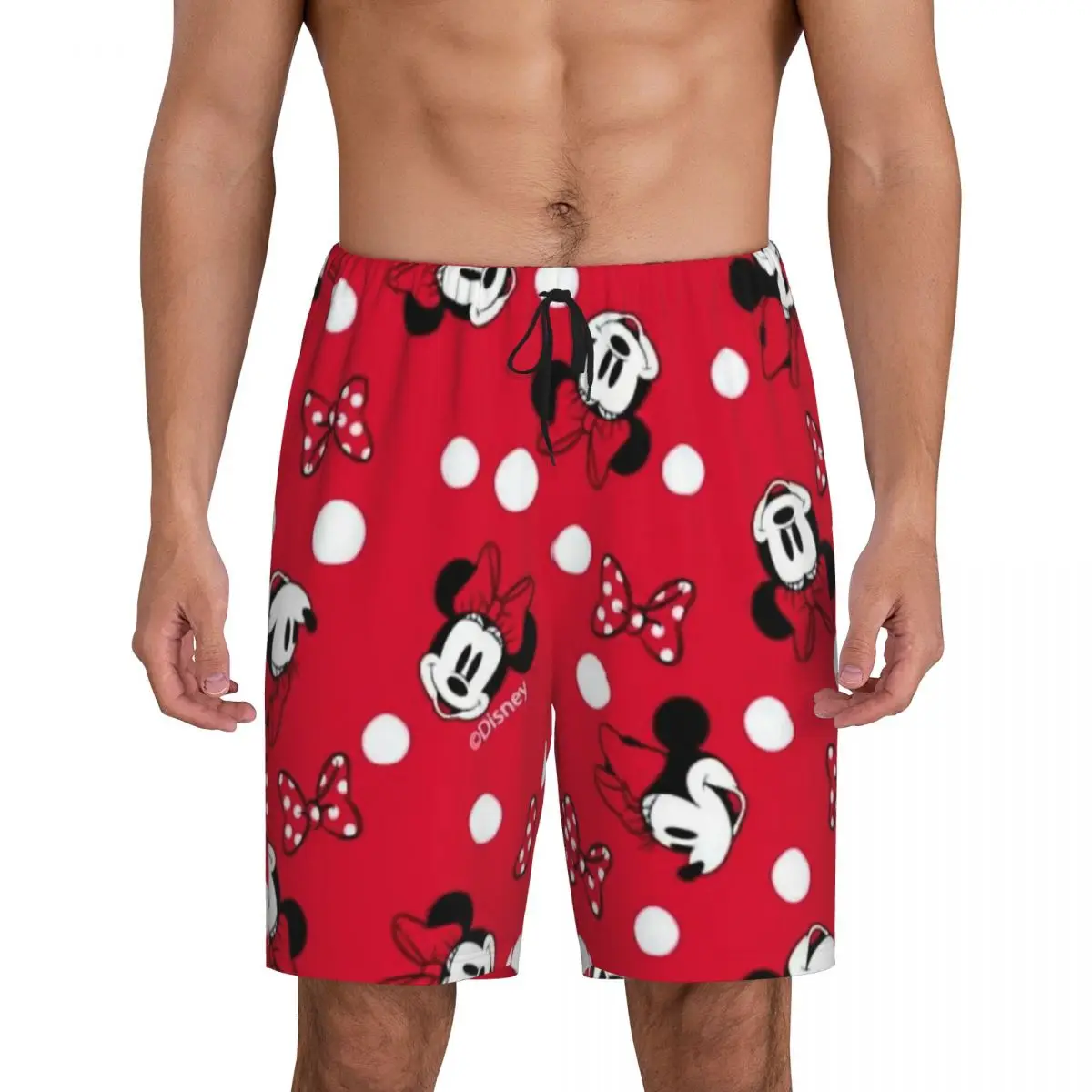 

Custom Minnie Mickey Mouse Cartoon Animation Pajama Shorts Men's Sleepwear Lounge Bottom Stretch Sleep Short Pjs with Pockets