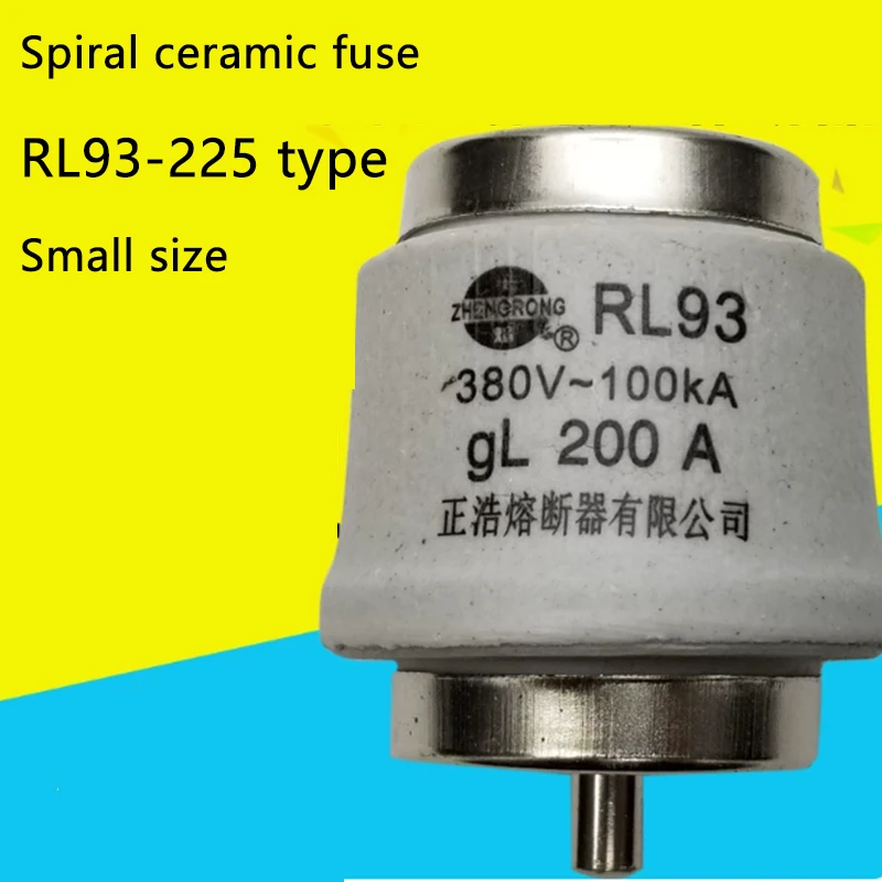 RL93 Ceramic Fuses 200A-300A Small Spiral Fuse Tubes IEC Certified 50ka Breaking Capacity for Electric Motor 380V-100KA