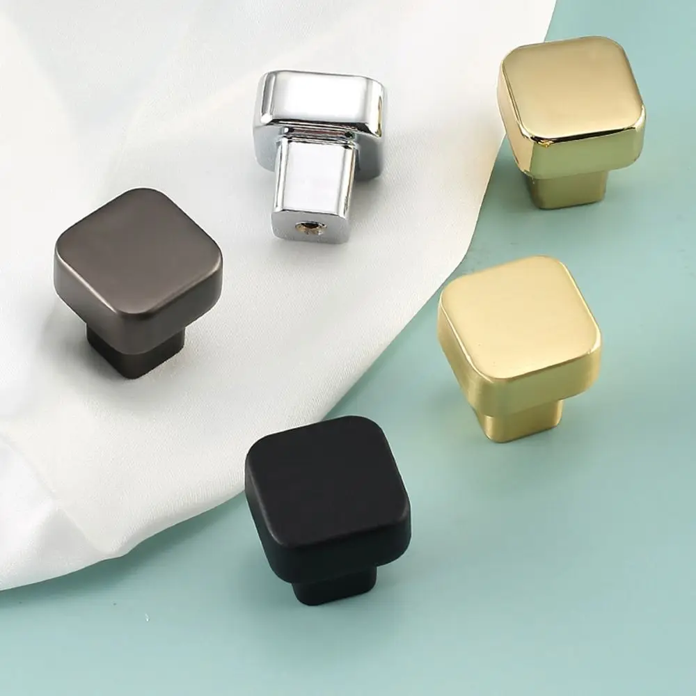 Rust Resistant Square Drawer Handles Easy-Grip Design Wear Resistant Mental Cabinet Knobs Sturdy Single Hole